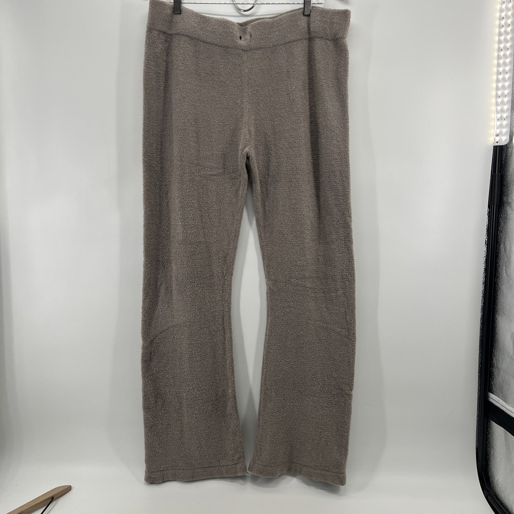 Barefoot Dreams Bamboo CozyChic Lite Wide Leg Pants Women L/XL Taupe Coastal